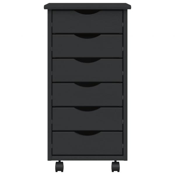 Rollschrank mit Schubladen MOSS Grau Massivholz Kiefer