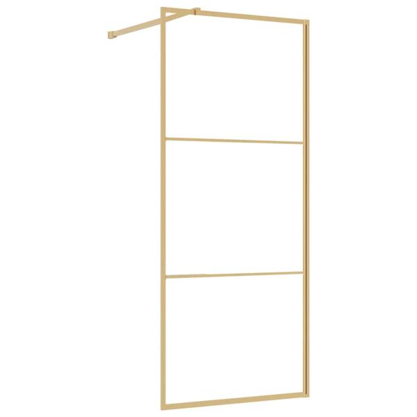 Duschwand für Begehbare Dusche mit ESG Klarglas Golden 90x195cm