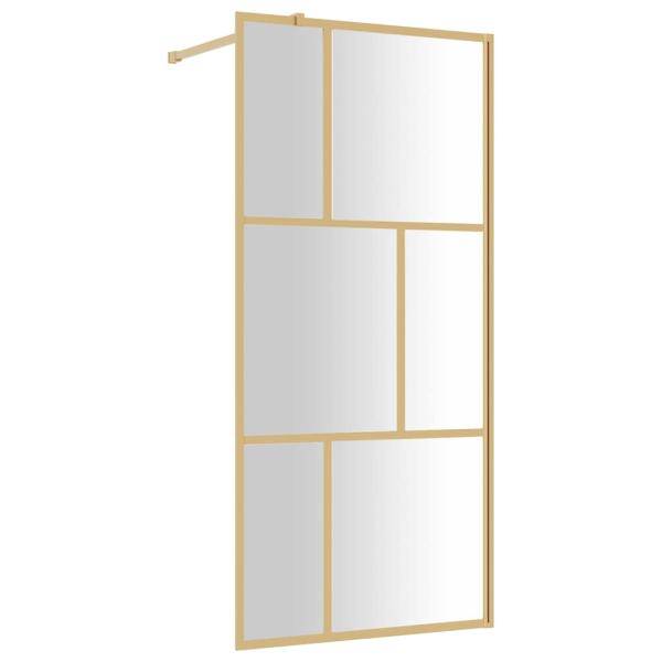 Duschwand für Begehbare Dusche mit ESG Klarglas Golden 80x195cm