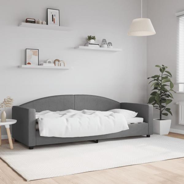 ARDEBO.de - Tagesbett Dunkelgrau 80x200 cm Stoff