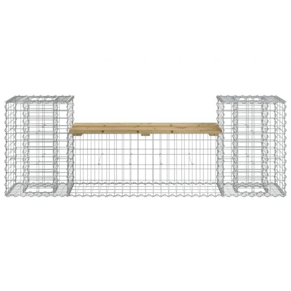 Gartenbank aus Gabionen 183x41x60,5 cm Kiefernholz Imprägniert