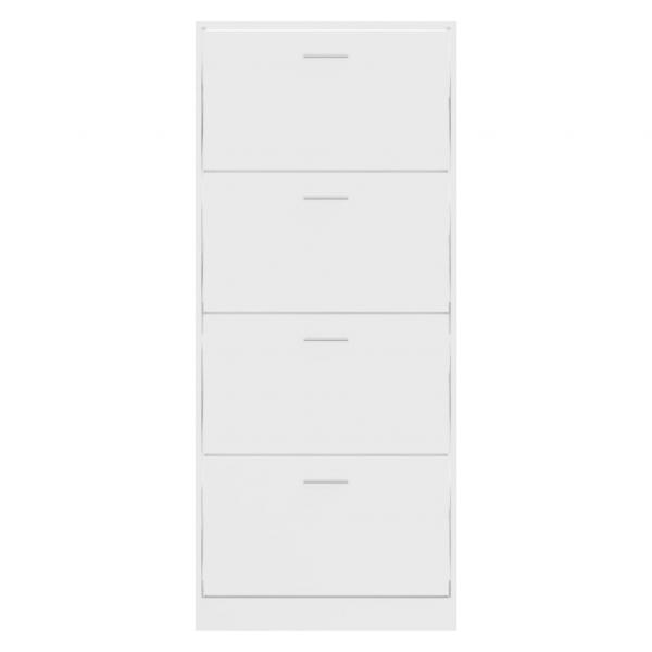 Schuhschrank Hochglanz-Weiß 63x24x147 cm Holzwerkstoff