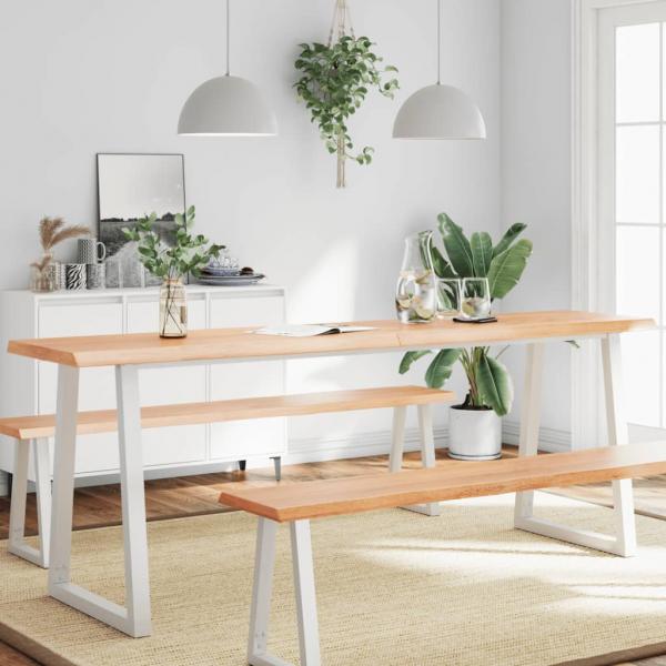 ARDEBO.de - Tischplatte 220x60x(2-4) cm Massivholz Behandelt Baumkante