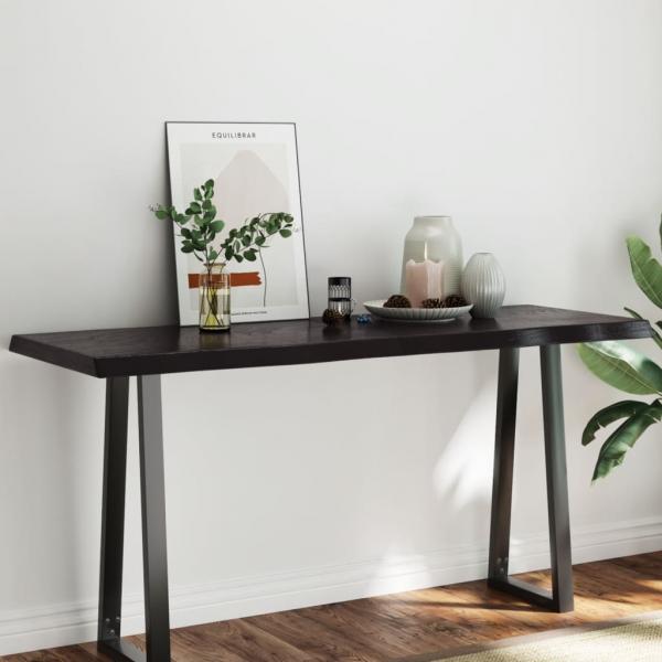ARDEBO.de - Tischplatte 160x60x(2-6) cm Massivholz Behandelt Baumkante