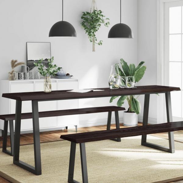 ARDEBO.de - Tischplatte 200x60x(2-6) cm Massivholz Behandelt Baumkante