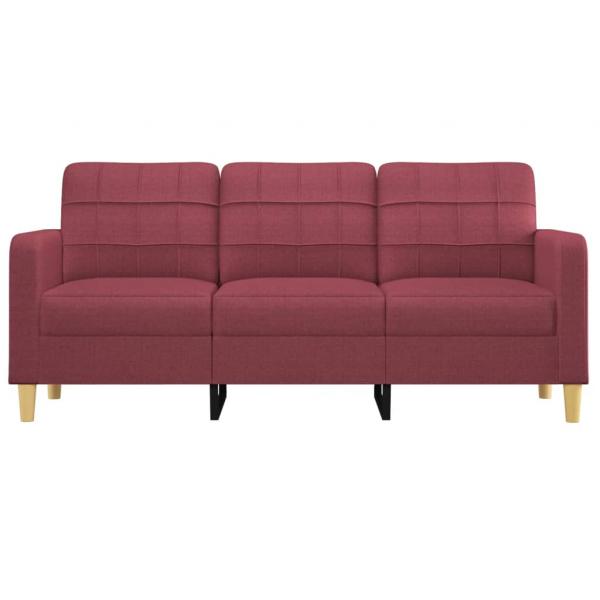 3-Sitzer-Sofa Weinrot 180 cm Stoff