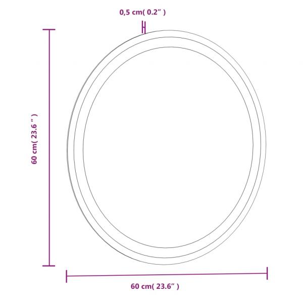 LED-Badspiegel 60 cm Rund