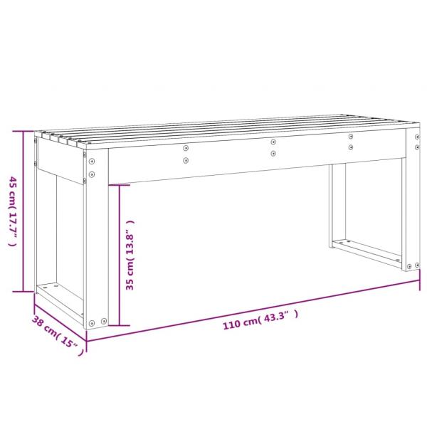 Gartenbank Honigbraun 110x38x45 cm Massivholz Kiefer