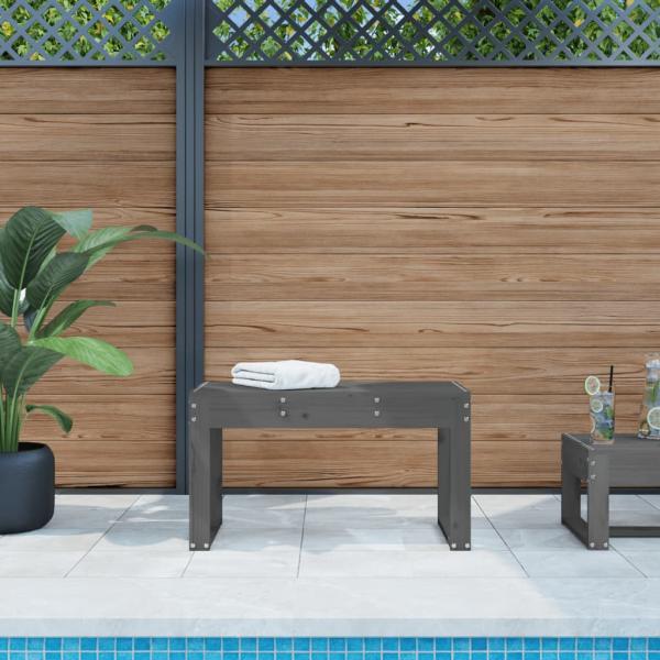 ARDEBO.de - Gartenbank Grau 80x38x45 cm Massivholz Kiefer