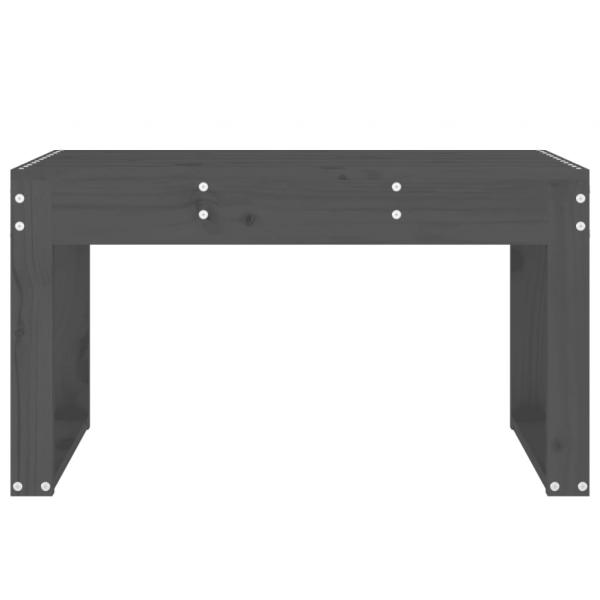 Gartenbank Grau 80x38x45 cm Massivholz Kiefer