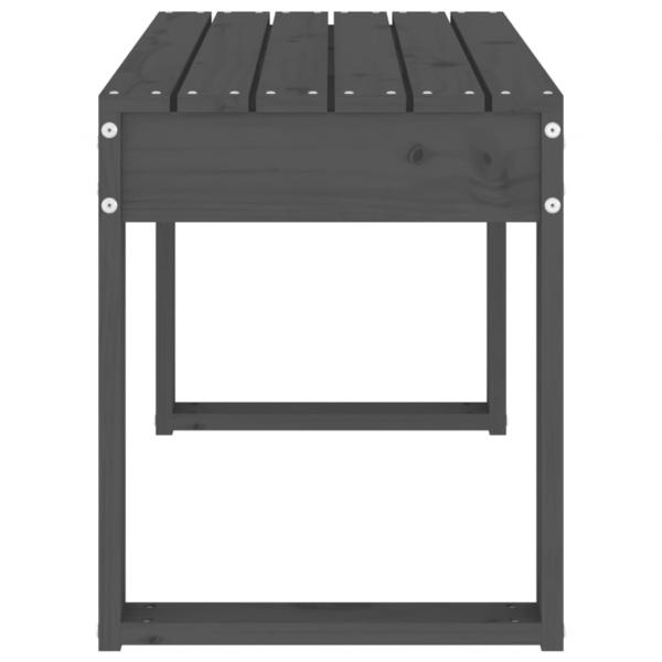 Gartenbank Grau 80x38x45 cm Massivholz Kiefer
