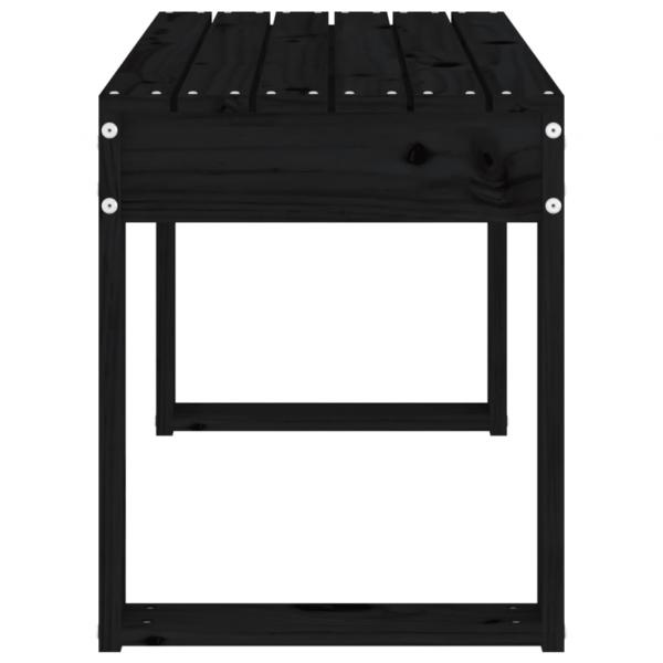 Gartenbank Schwarz 80x38x45 cm Massivholz Kiefer