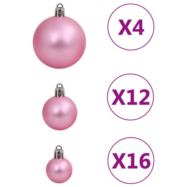 111-tlg. Weihnachtskugel-Set Rosa Polystyrol
