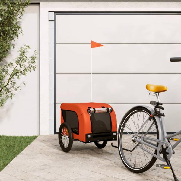 ARDEBO.de - Fahrradanhänger Hunde Orange und Schwarz Oxford-Gewebe & Eisen
