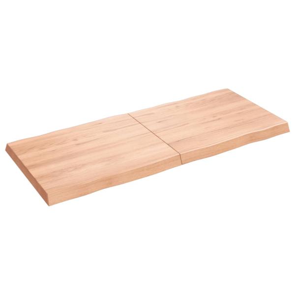 Tischplatte 140x60x(2-6) cm Massivholz Behandelt Baumkante
