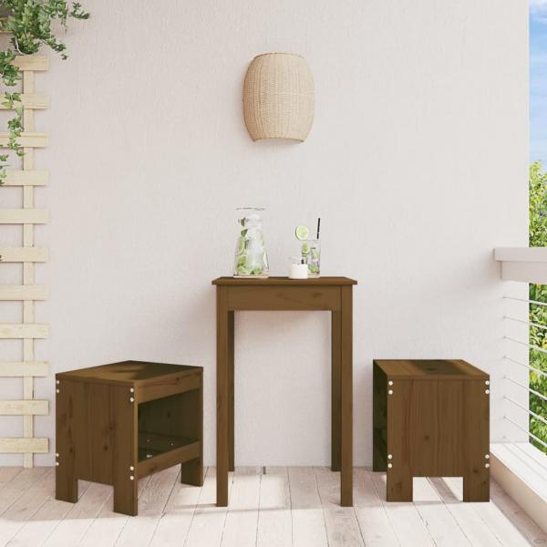 ARDEBO.de - Gartenhocker 2 Stk. Honigbraun 40x36x45 cm Massivholz Kiefer