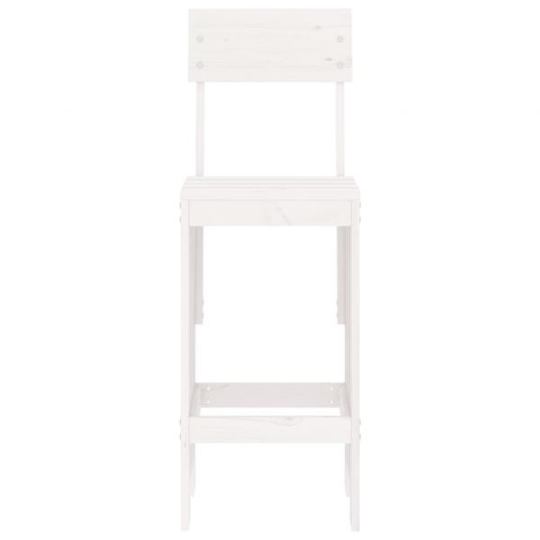 Barhocker 2 Stk. Weiß 40x48,5x115,5 cm Massivholz Kiefer