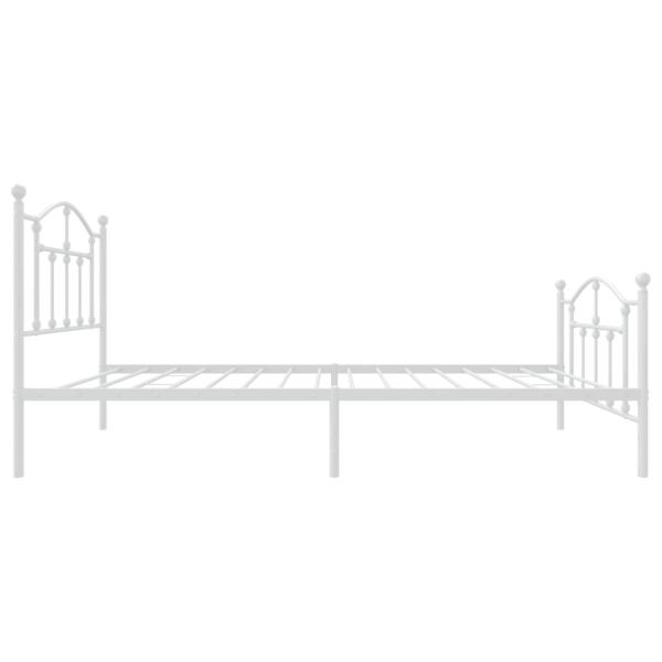 Bettgestell mit Kopf- und Fußteil Metall Weiß 80x200 cm