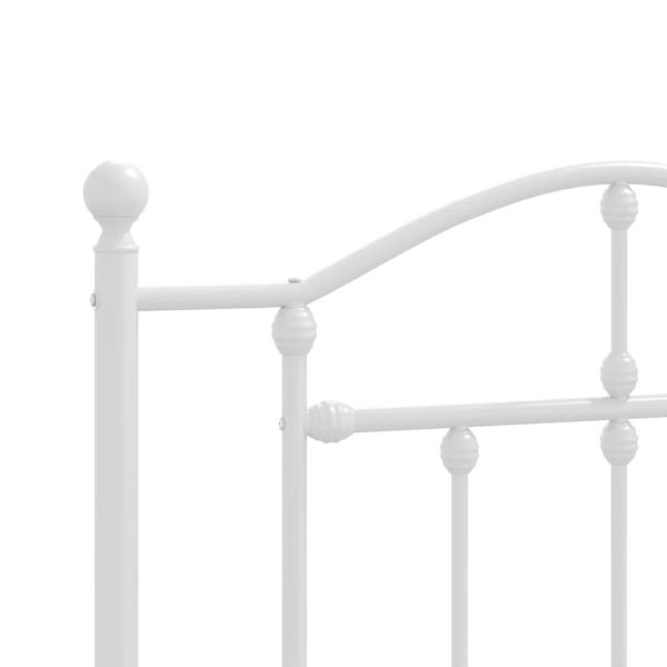 Bettgestell mit Kopf- und Fußteil Metall Weiß 75x190 cm