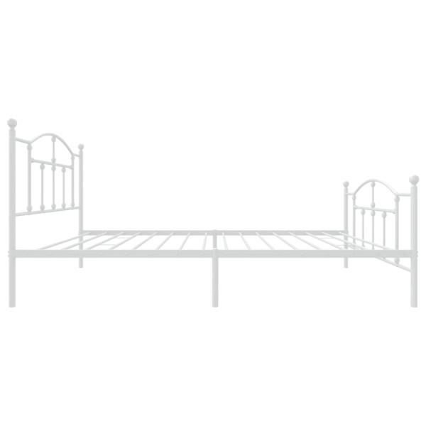 Bettgestell mit Kopf- und Fußteil Metall Weiß 107x203 cm