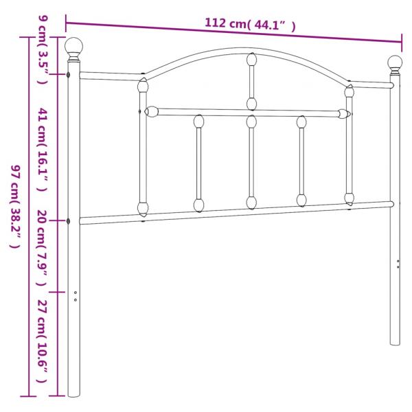 Kopfteil Metall Schwarz 107 cm