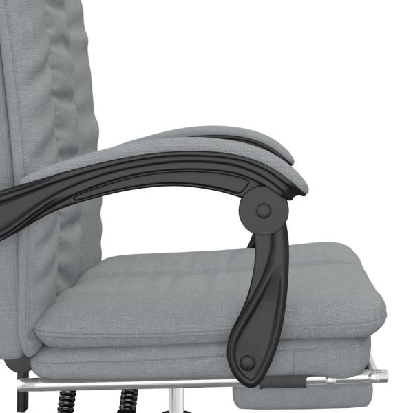 Bürostuhl mit Liegefunktion Hellgrau Stoff
