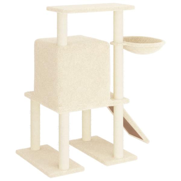 Kratzbaum mit Sisal-Kratzsäulen Creme 96,5 cm