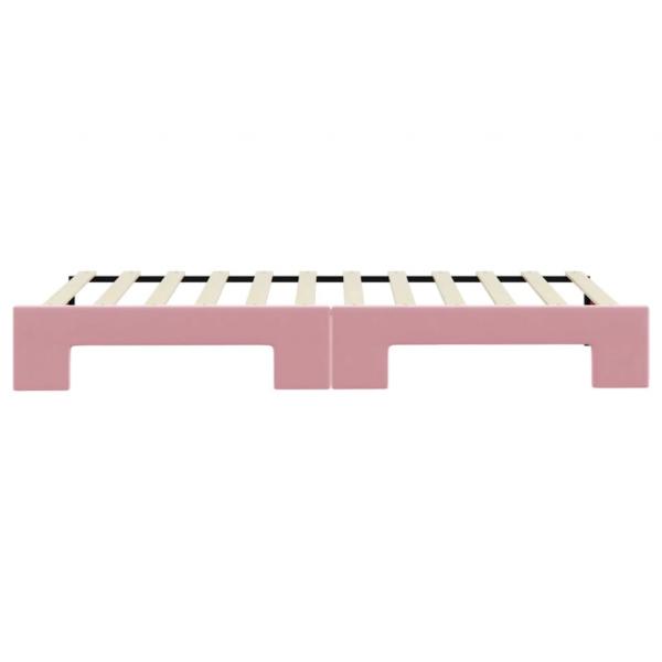 Tagesbett Ausziehbar Rosa 80x200 cm Samt