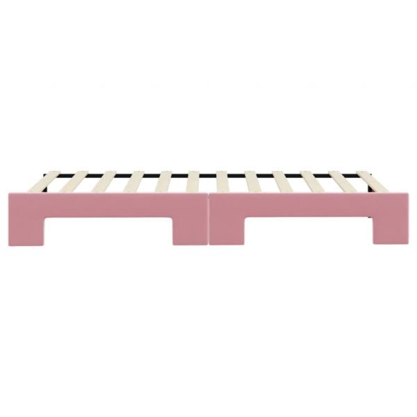 Tagesbett Ausziehbar Rosa 90x200 cm Samt