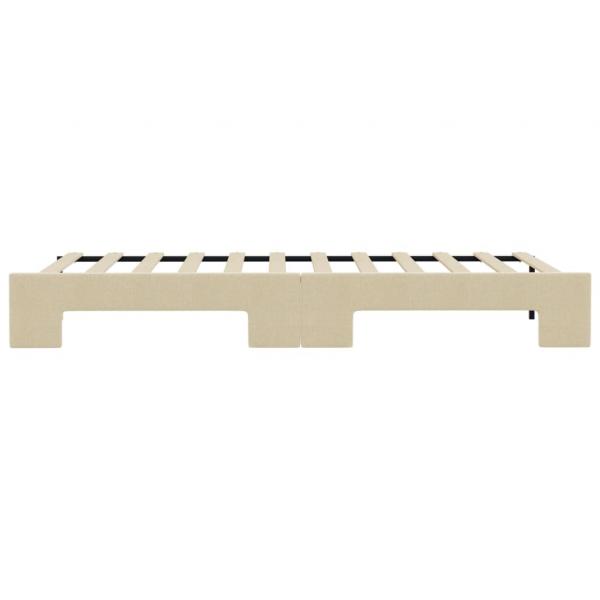 Tagesbett Ausziehbar Creme 80x200 cm Stoff
