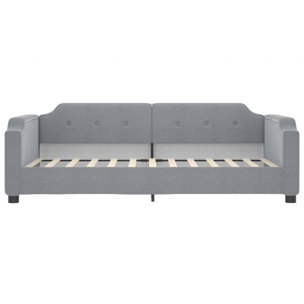 Tagesbett Ausziehbar Hellgrau 90x200 cm Stoff