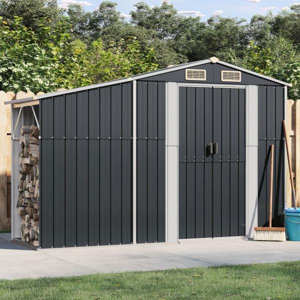 ARDEBO.de - Gerätehaus Anthrazit 277x93x179 cm Verzinkter Stahl