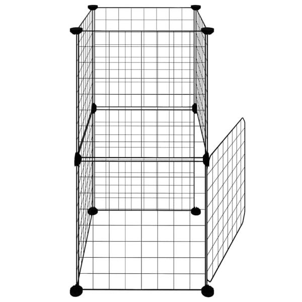 8-tlg. Haustierkäfig mit Tür Schwarz 35x35 cm Stahl