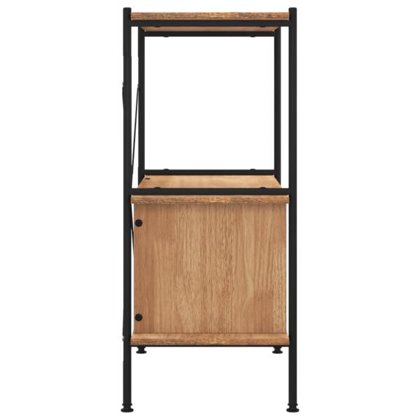 Regal mit 3 Böden und Schrank 80x40x92 cm Stahl Holzwerkstoff