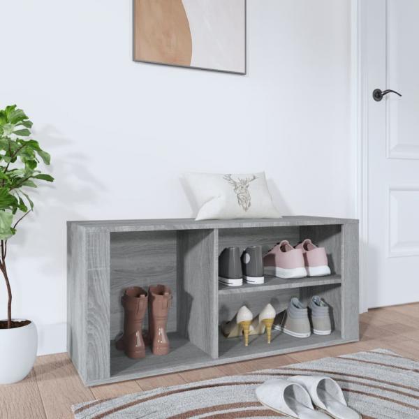 ARDEBO.de - Schuhregal Grau Sonoma 100x35x45 cm Holzwerkstoff