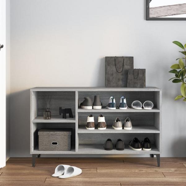 Schuhregal Grau Sonoma 102x36x60 cm Holzwerkstoff