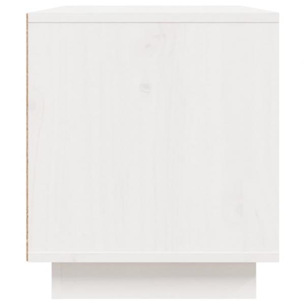 TV-Schrank Weiß 80x35x40,5 cm Massivholz Kiefer