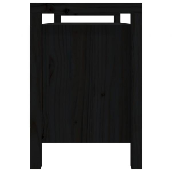 Flurbank Schwarz 110x40x60 cm Massivholz Kiefer