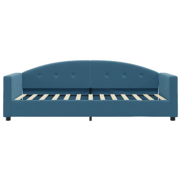 Tagesbett mit Matratze Blau 80x200 cm Samt