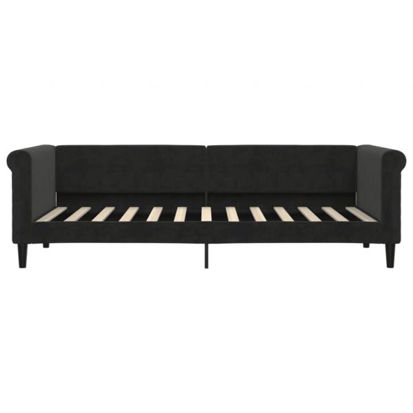 Tagesbett Ausziehbar Schwarz 80x200 cm Samt