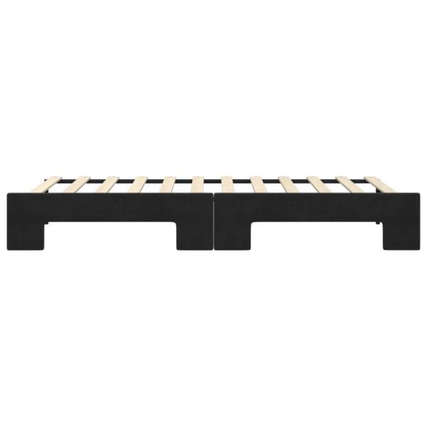 Tagesbett Ausziehbar Schwarz 90x200 cm Samt