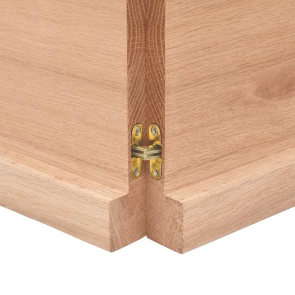 Tischplatte Hellbraun 140x60x(2-4)cm Massivholz Eiche Behandelt