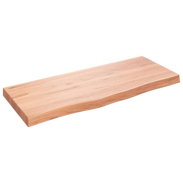 Tischplatte Hellbraun 100x40x(2-6)cm Massivholz Eiche Behandelt