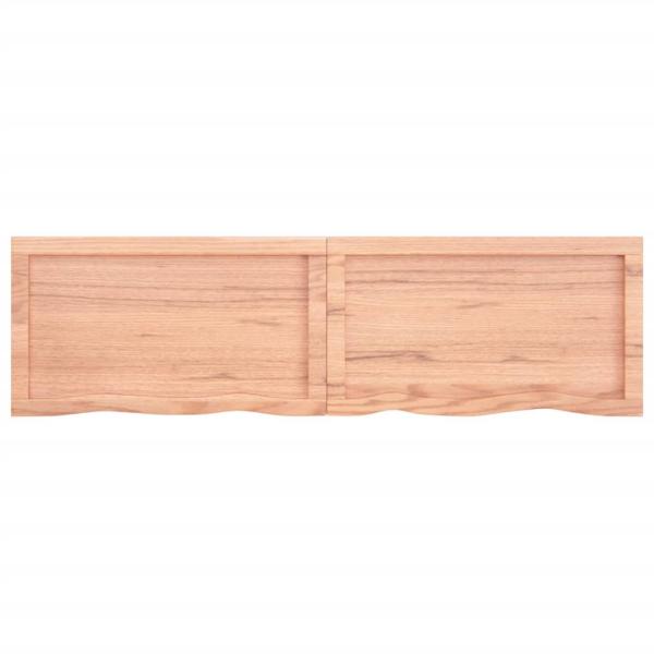 Tischplatte Hellbraun 140x40x(2-4)cm Massivholz Eiche Behandelt