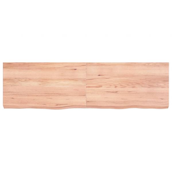 Tischplatte Hellbraun 140x40x(2-6)cm Massivholz Eiche Behandelt