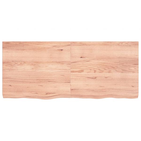 Tischplatte Hellbraun 140x60x(2-6)cm Massivholz Eiche Behandelt