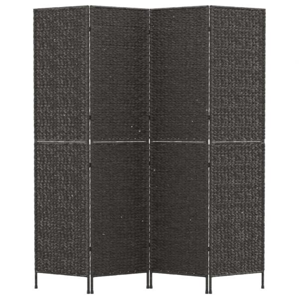 Paravent 4-tlg. Schwarz 163x180 cm Wasserhyazinthe