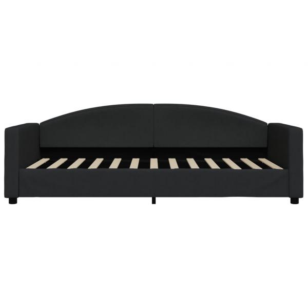 Tagesbett Ausziehbar Schwarz 90x200 cm Stoff