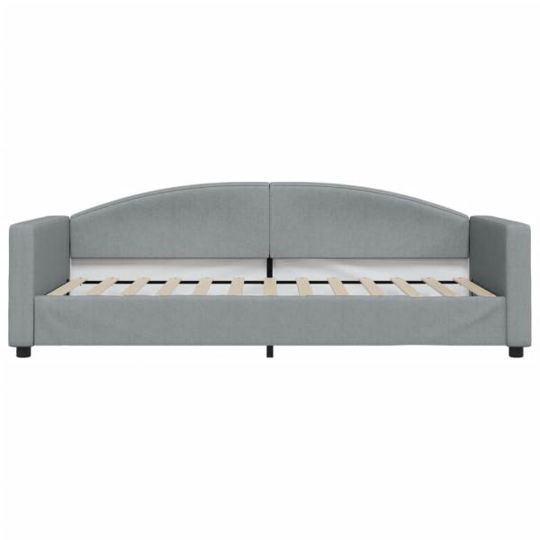 Tagesbett Ausziehbar Hellgrau 90x200 cm Stoff
