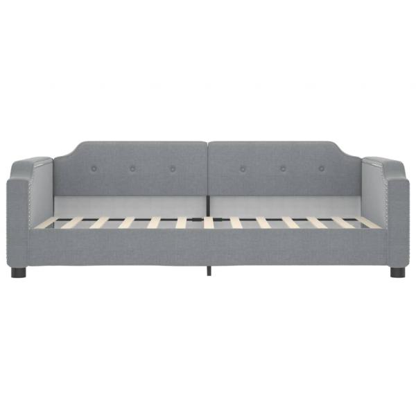 Tagesbett mit Matratze Hellgrau 80x200 cm Stoff